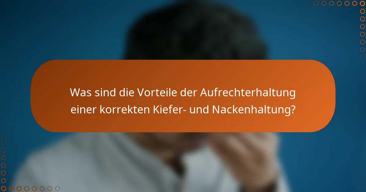 Was sind die Vorteile der Aufrechterhaltung einer korrekten Kiefer- und Nackenhaltung?