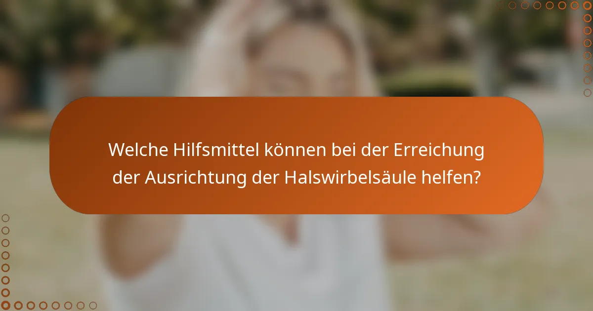 Welche Hilfsmittel können bei der Erreichung der Ausrichtung der Halswirbelsäule helfen?